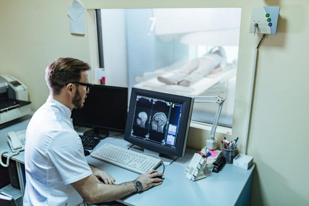 Healthcare provider reviewing digital records